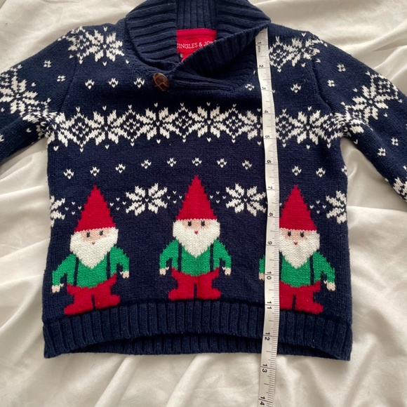 Jingles & Joy Gnome Elf Christmas Holiday Sweater 12-18M - Picture 4 of 5